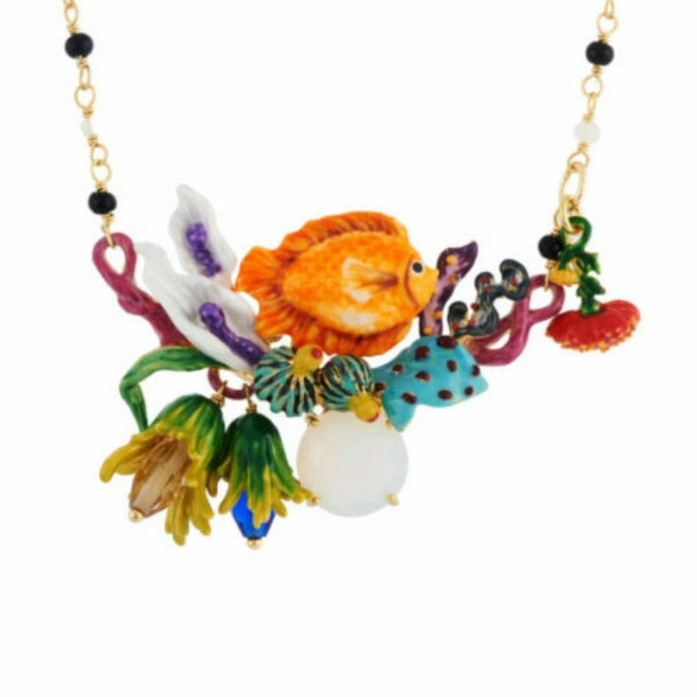 Les Nereides Exoplanet Fish And Coral On Stone Necklace